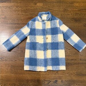 Zara Kids Blue and White Coat — 13-14